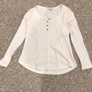 Cream colored waffle shirt